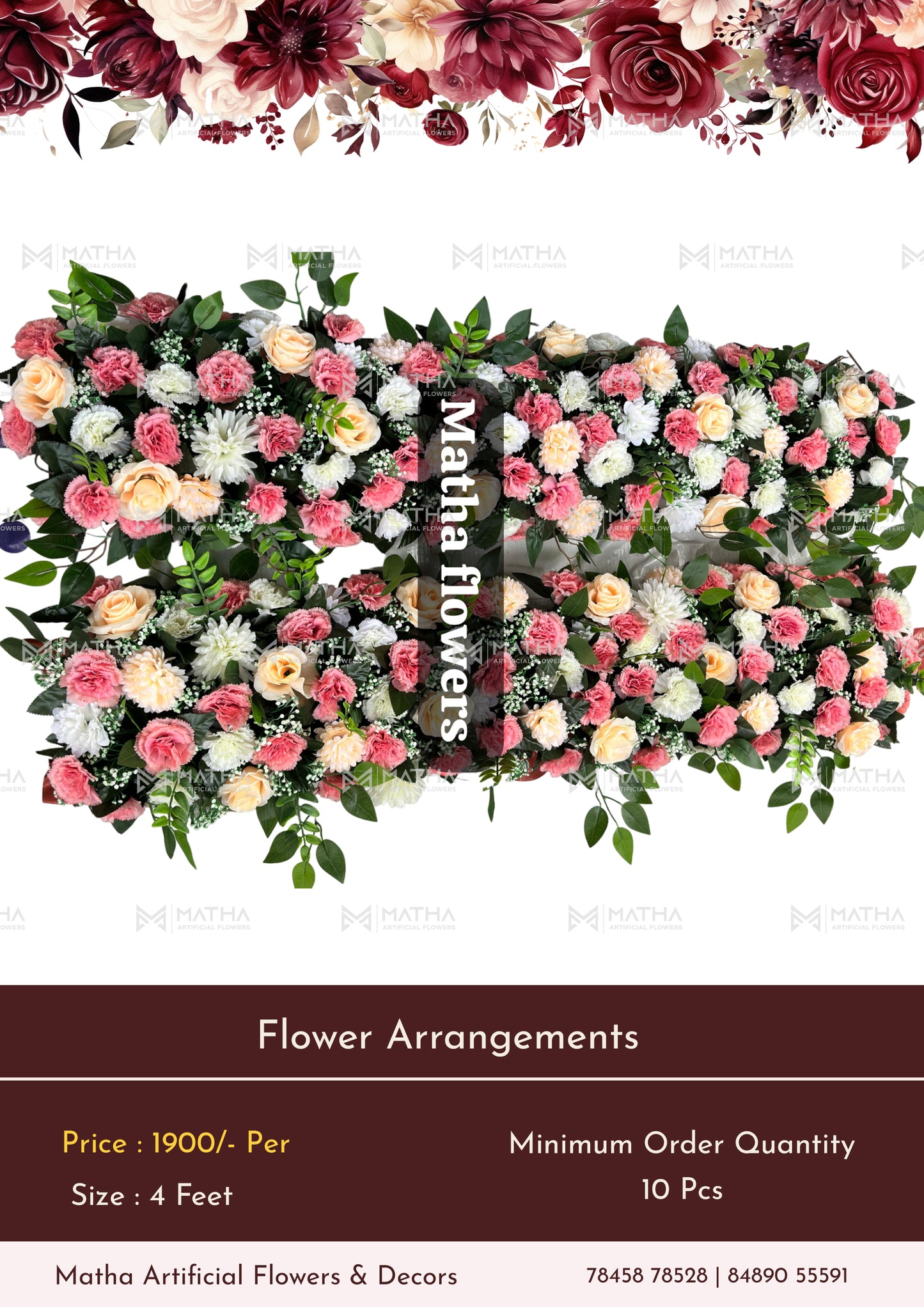 Carnation Flower Runner | 4Ft