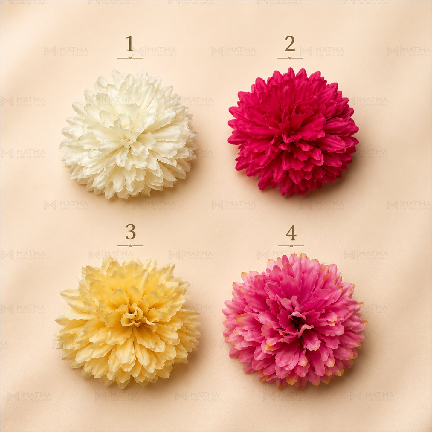 Artificial Chrysanthemum Flower Heads | 4 Inch