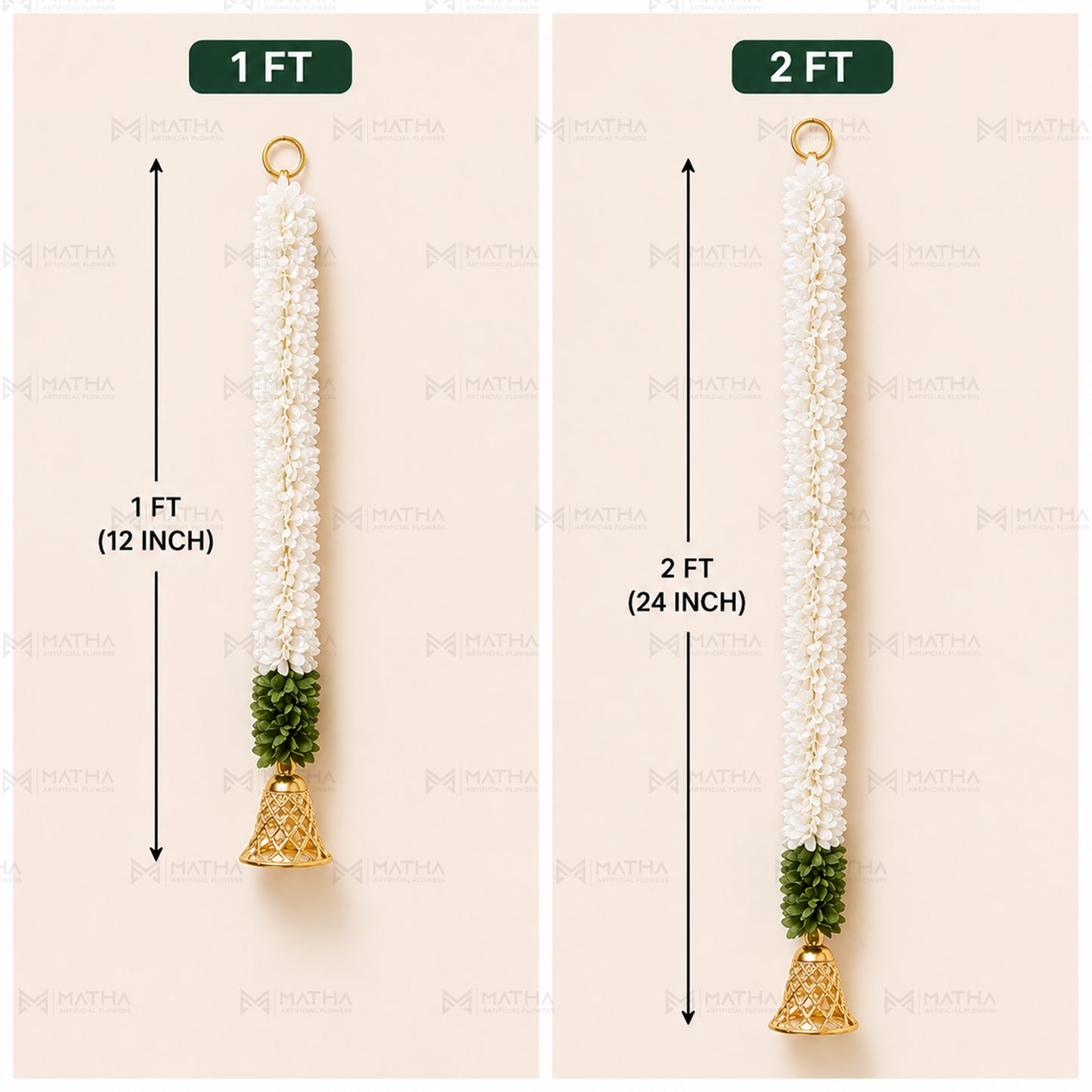1Ft & 2Ft Bell Garland | Set of 2 Pcs