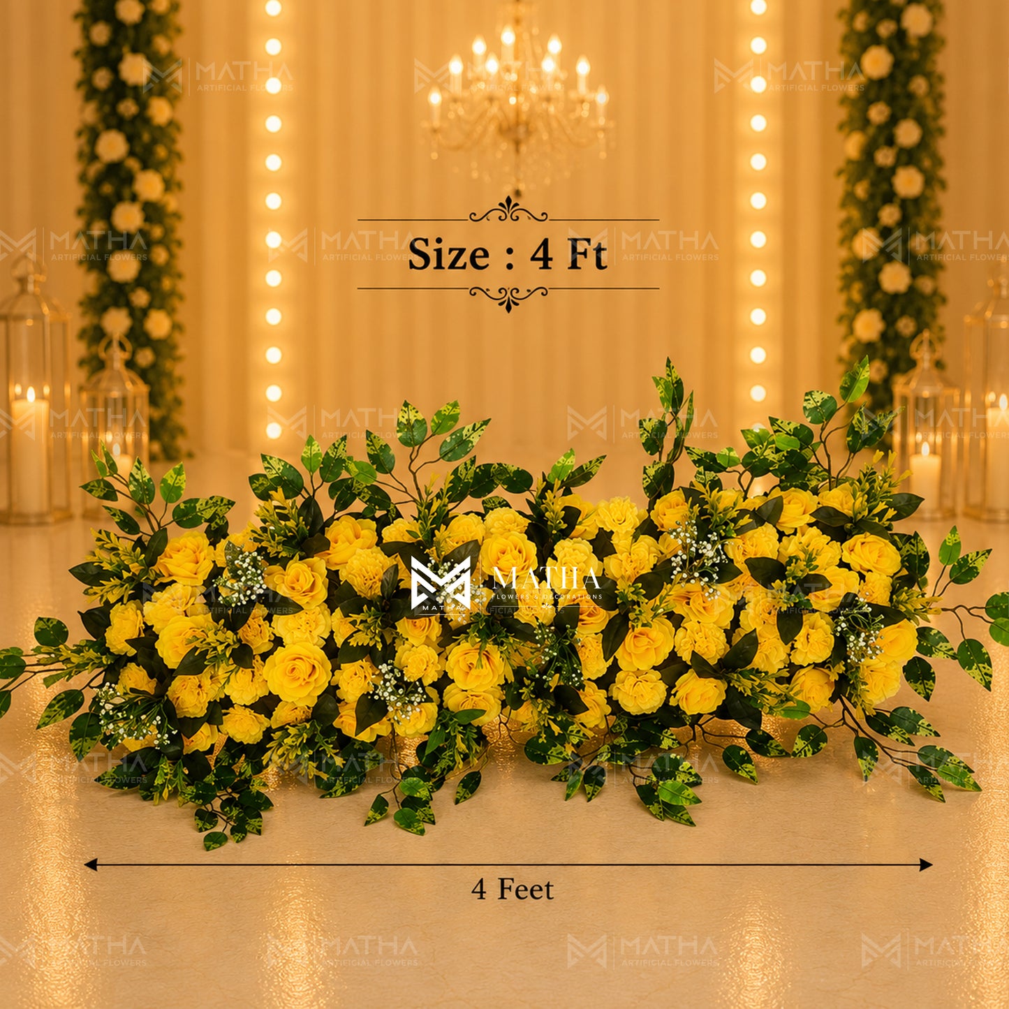 Yellow Flower Runner | 4Ft