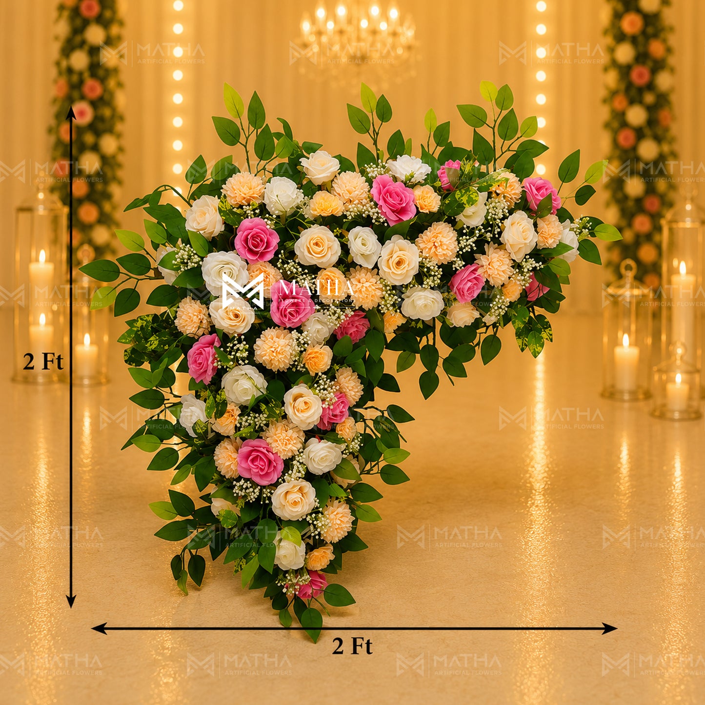 L Corner Mixed Flower Runner | 4Ft