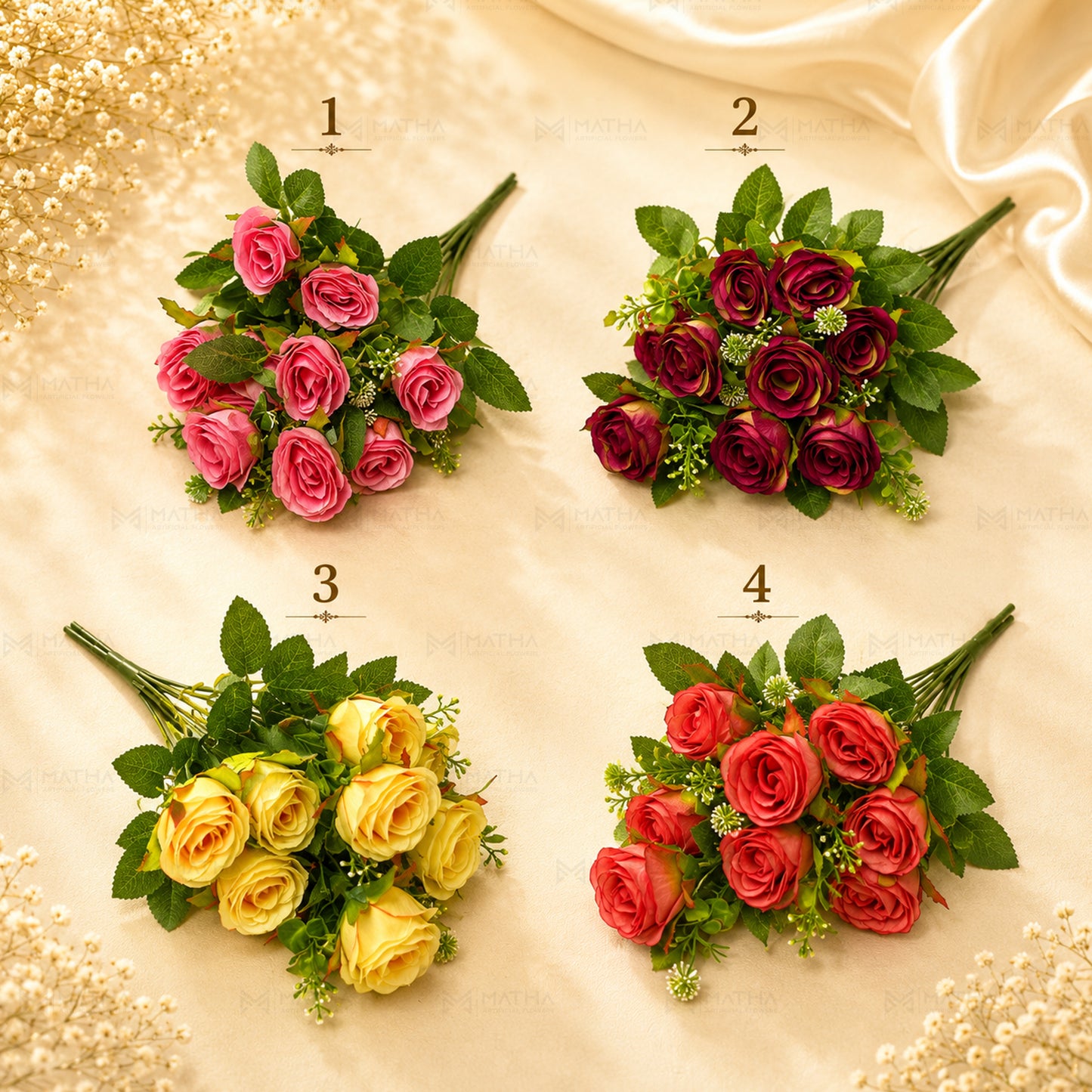 Artificial Rose Bunch | 10 Heads
