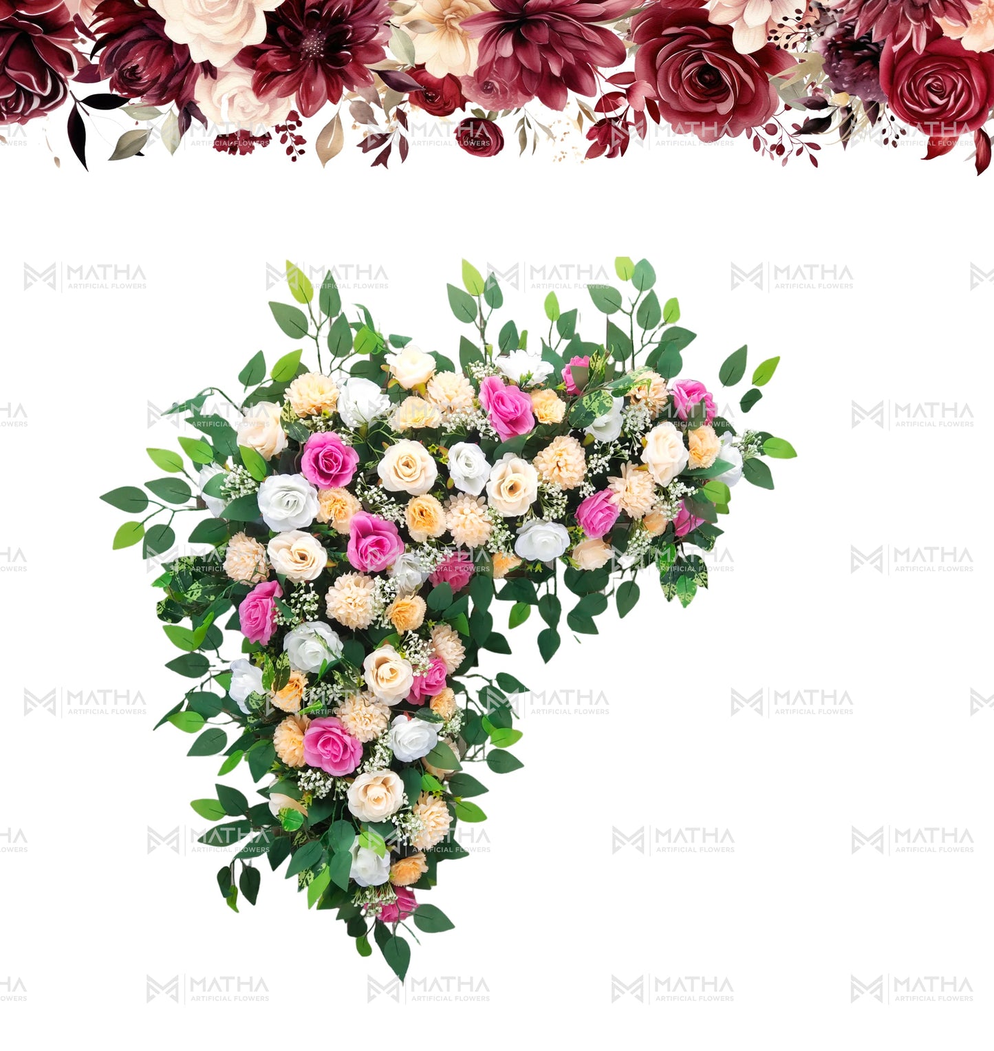 L Corner Mixed Flower Runner | 4Ft