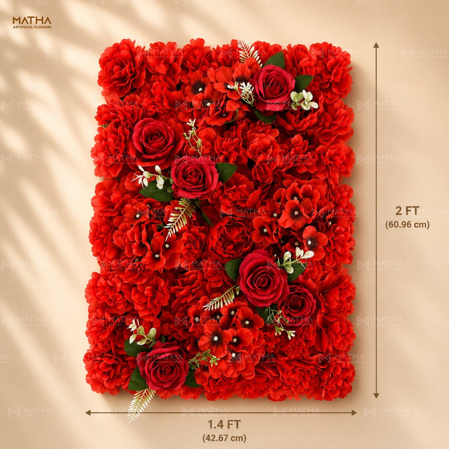 Red Flower Wall Panel (1.4 FT x 2 FT)
