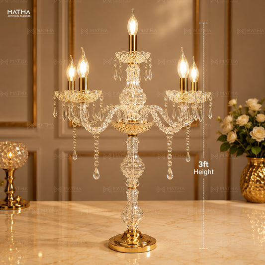 5 Arms Standing Acrylic Chandelier | 3Ft