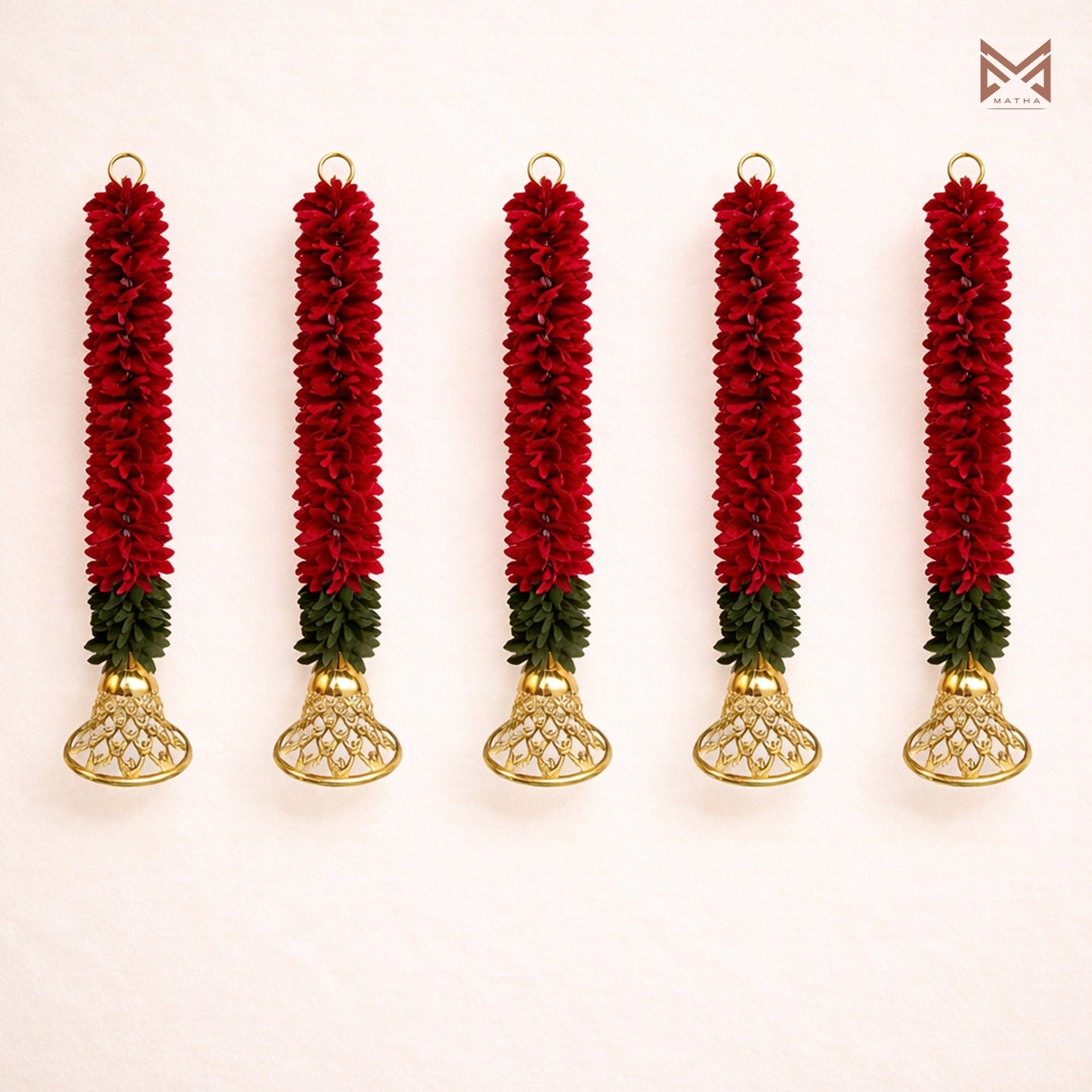 1Ft Bell Garland Red | Pack of 5 Pcs